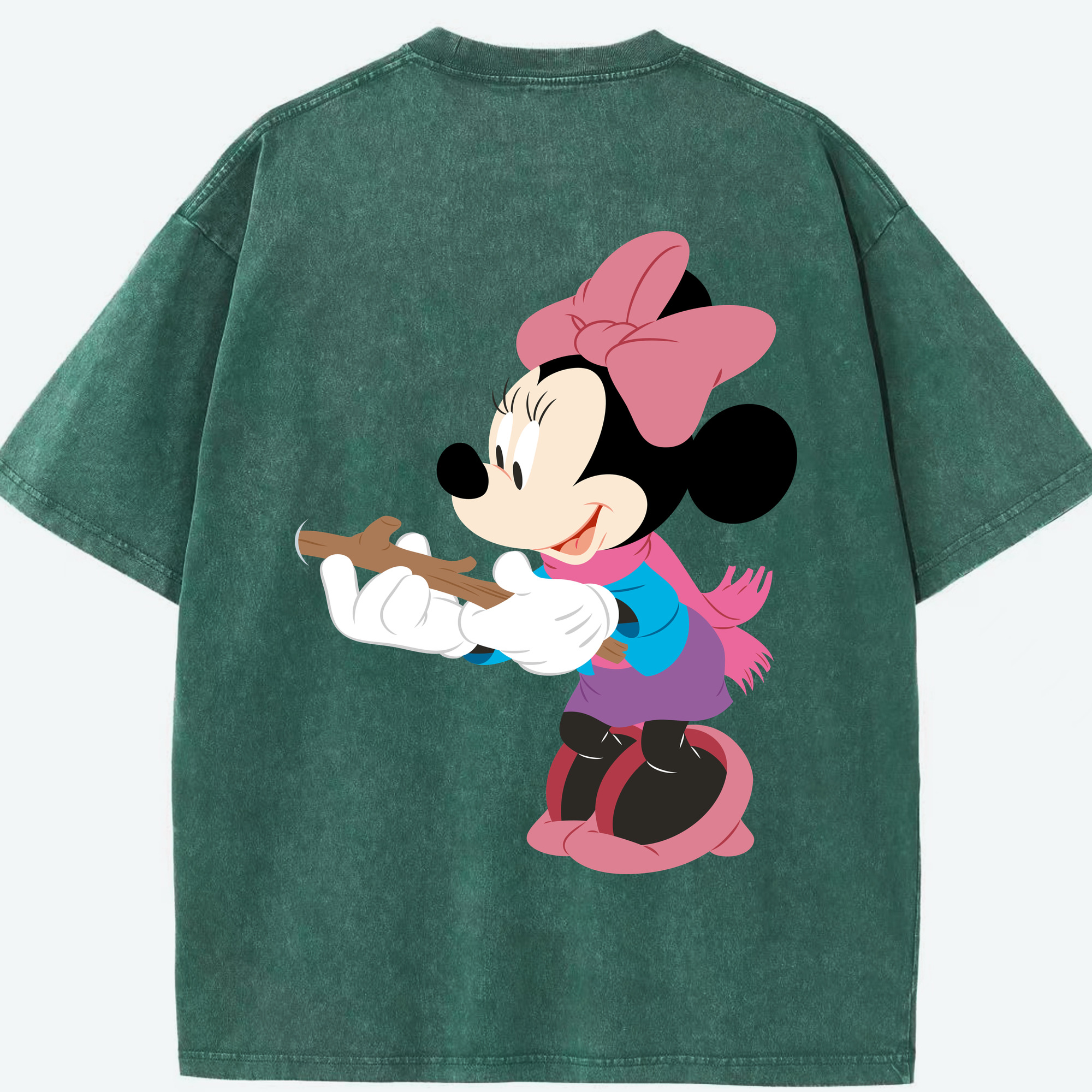 （画像用） ミッキーマウス Mickey Mouse 綿100% ヴィンテージ風 半袖Tシャツ（背面プリント）